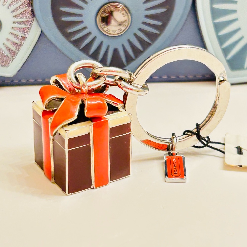 Coach Present Gift Box Keychain/ Bag Charm